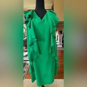 Trina Turk Green Ruffle Dress